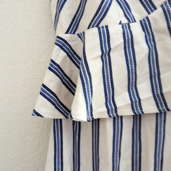 BCBGeneration Blue & White Striped Flared  Jumpsuit NEW! - Picture 6 of 10